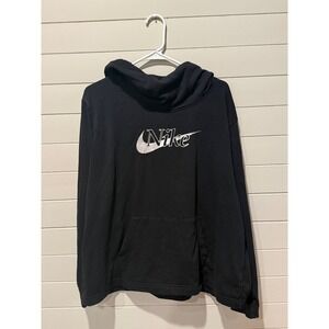 Nike Black Pullover Hoodie Shiny Logo Casual Athleisure Plus Size‎ 1X